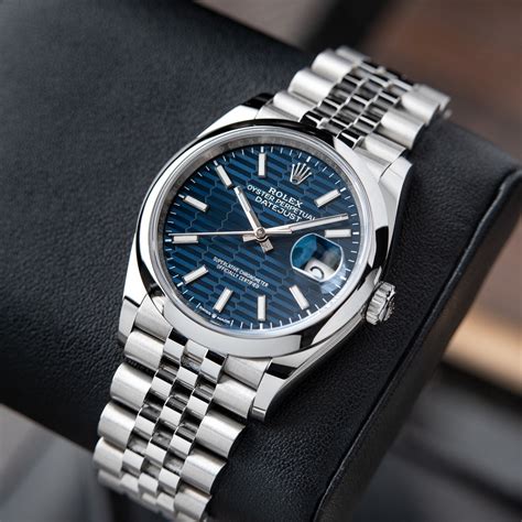 rolex datejust 36 blue dial fluted bezel 2018|Rolex Datejust 36 oystersteel.